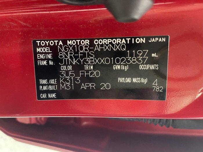 2020 Toyota C-HR GXL NGX10R Feverish Red