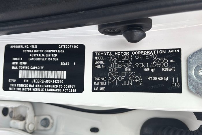 2019 Toyota Landcruiser Prado GX