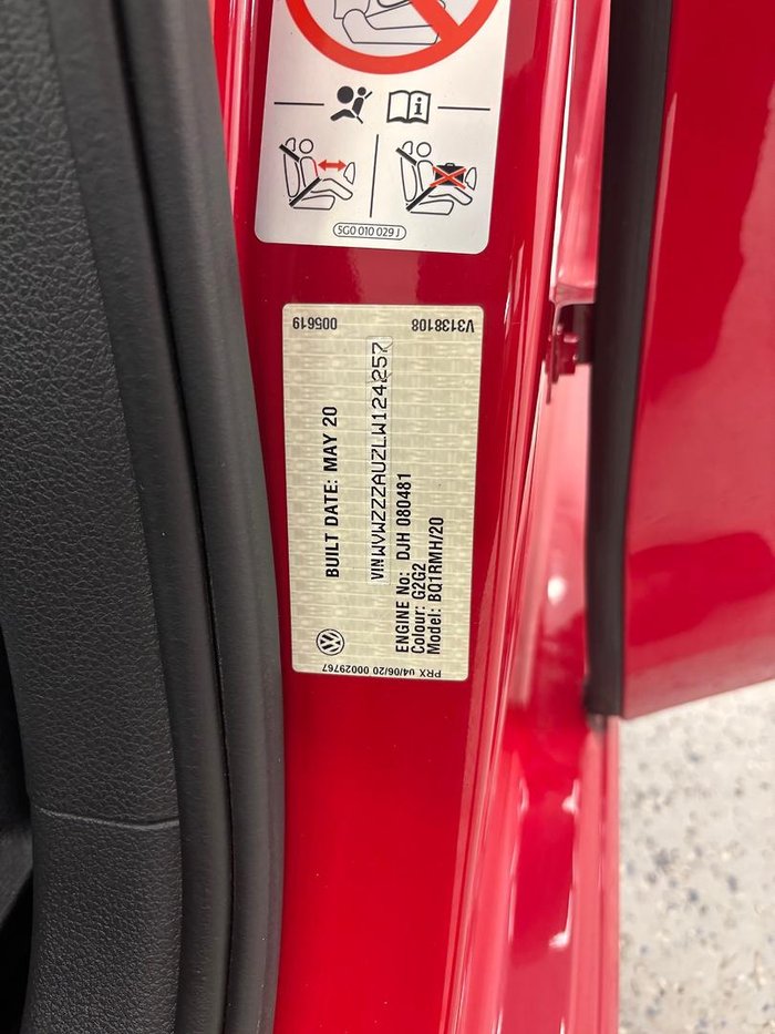 2020 Volkswagen Golf R 7.5 MY20 Four Wheel Drive Tornado Red