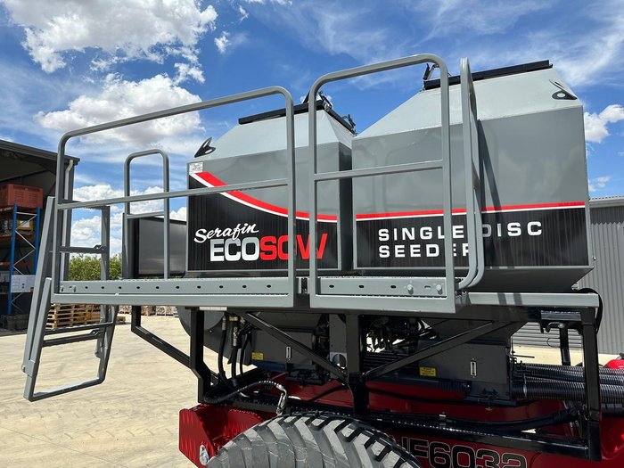 0 SERAFIN ECOSOW SINGLE DISC NARROWFOLD SEEDER WITH BALDAN UNITS USED RED