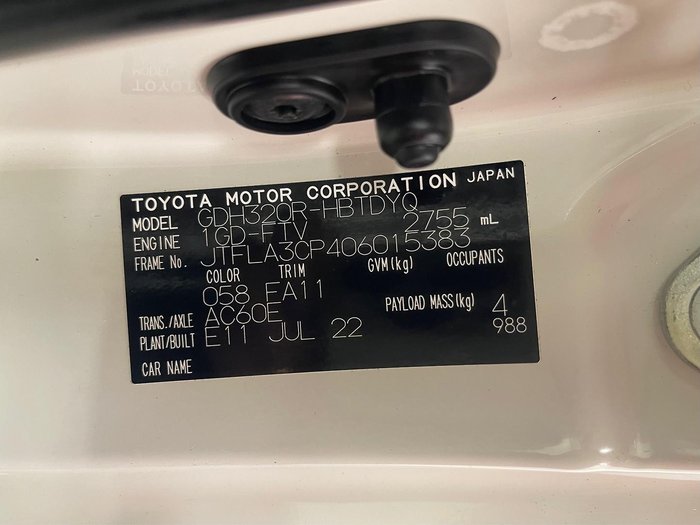 2022 Toyota Hiace GDH320R French Vanilla