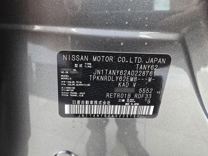 2025 Nissan Patrol Warrior Y62 MY25 4X4 Dual Range Gun Metallic