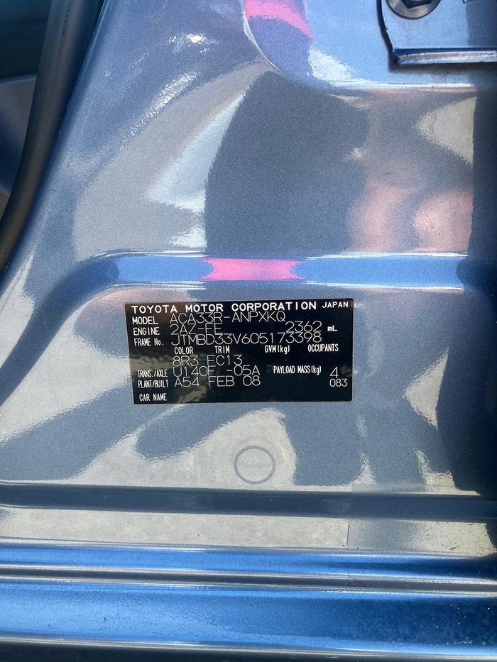 2008 Toyota RAV4 CV ACA33R MY08 4X4 On Demand Blue Storm