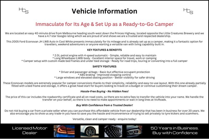 2005 Ford Econovan JH MY03 Cool White