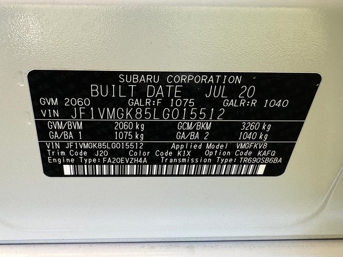 2020 Subaru Levorg 2.0 STI Sport