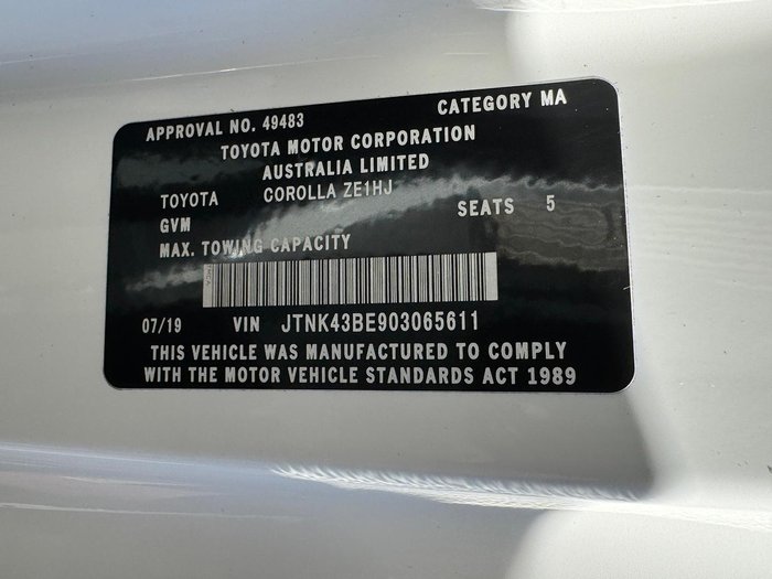 2019 Toyota Corolla Ascent Sport