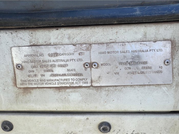 1999 Hino Tipper Truck Fg1j Series