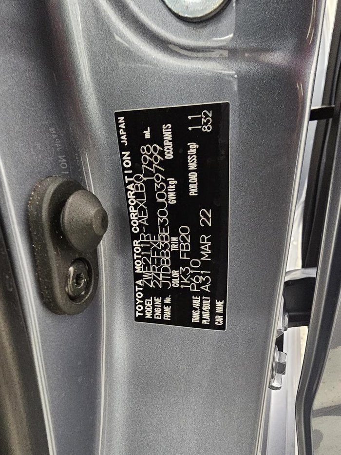 2022 Toyota Corolla SX Hybrid ZWE211R Celestite Grey