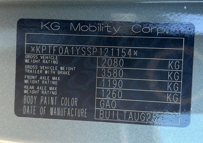 2025 KGM Actyon K60