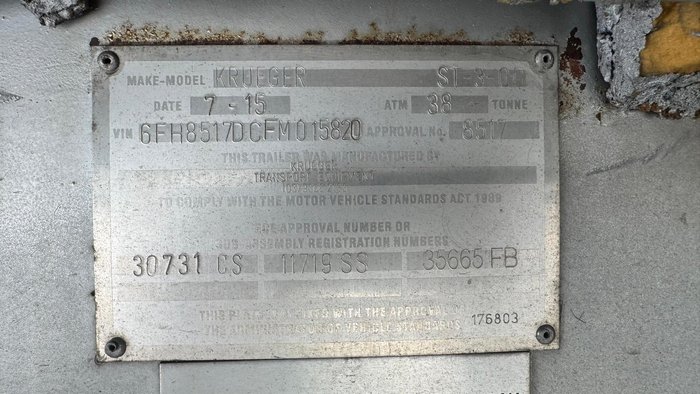 2015 Krueger 24P Straight Insulated Curtain Sider White