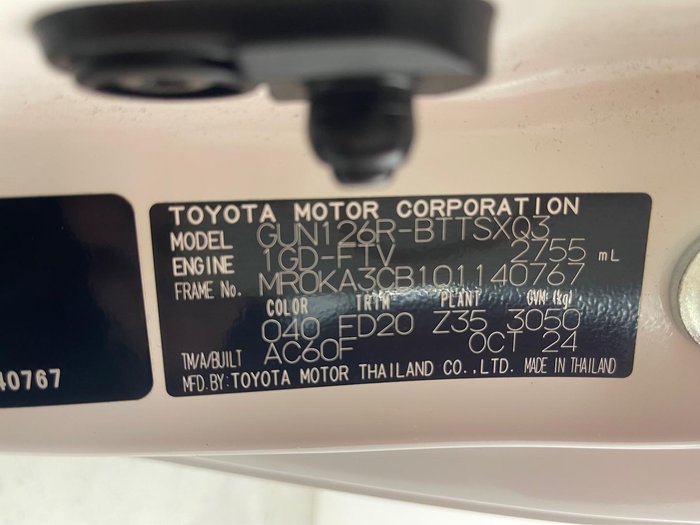 2024 Toyota Hilux SR GUN126R 4X4 Dual Range Glacier White