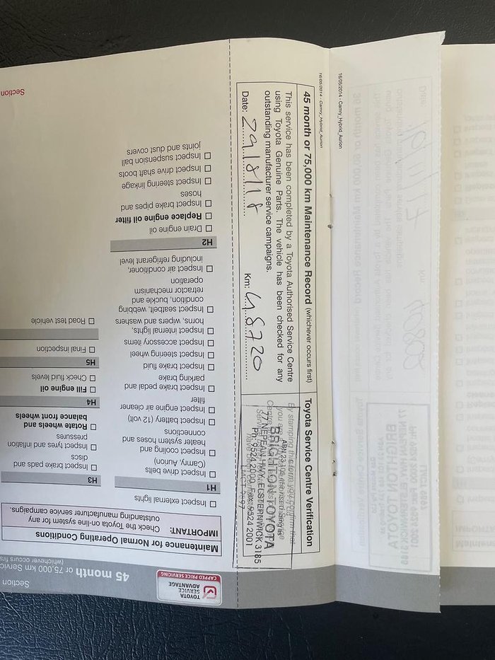 2014 Toyota Camry Altise ASV50R Silver Pearl