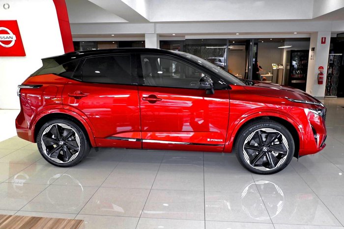 2025 Nissan QASHQAI N-DESIGN e-POWER J12 MY25 Fuji Sunset Red with Onyx Black Roof