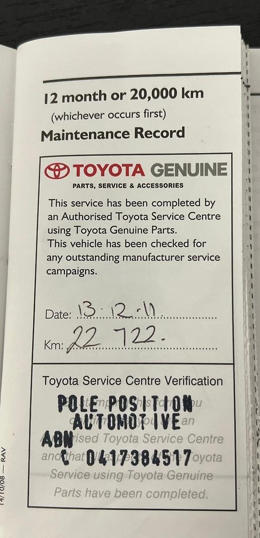 2009 Toyota RAV4 Cruiser L ACA33R MY09 4X4 On Demand Ebony