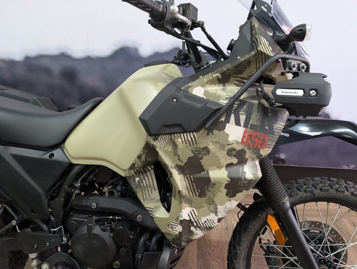 2025 Kawasaki KLR650 (KL650) ADVENTURE CYPHER CAMO BEIGE (MATTE)