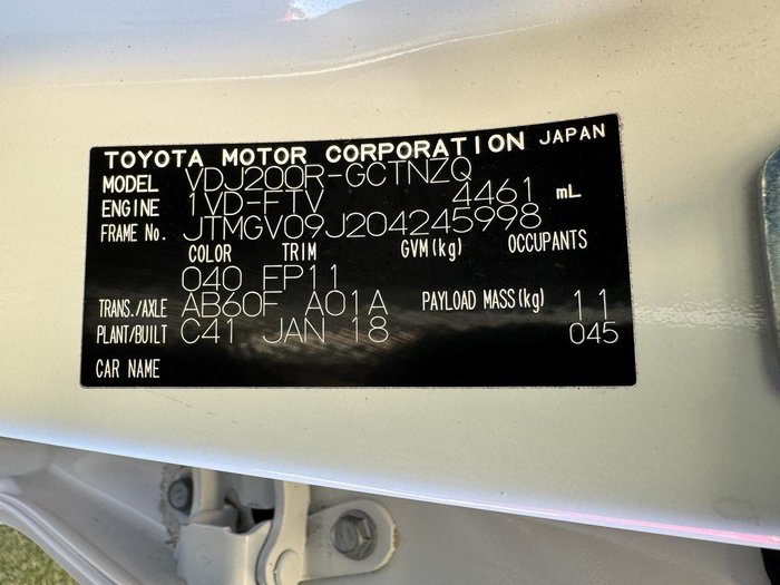 2018 Toyota Landcruiser GX