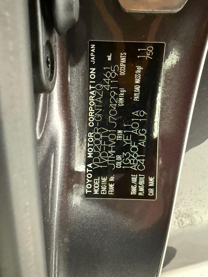 2019 Toyota Landcruiser GXL VDJ200R 4X4 Dual Range Graphite