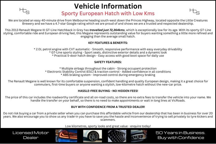 2013 Renault Megane GT-Line III B95 MY13 Grey