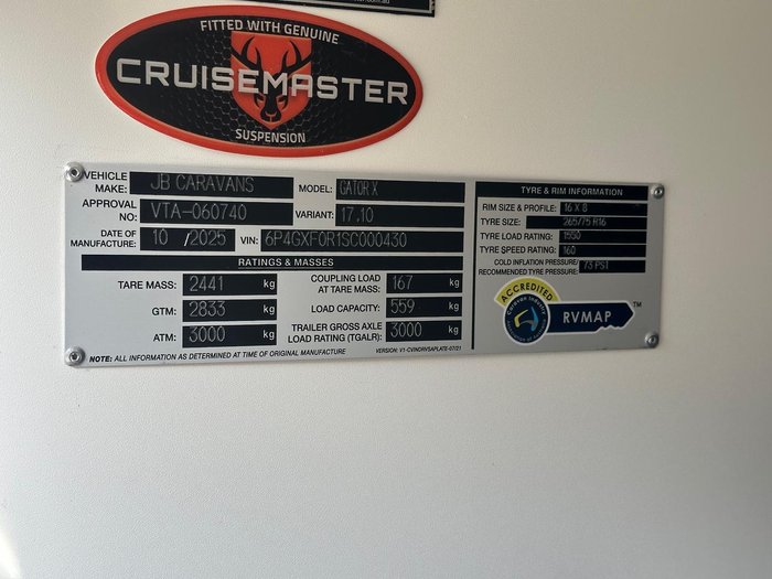 2025 JB Caravans Gator X 17'10 Front Door