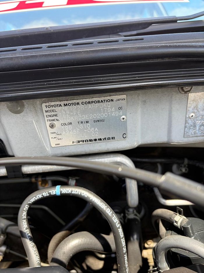 2002 Toyota Corolla Ascent ZZE122R Sterling Silver