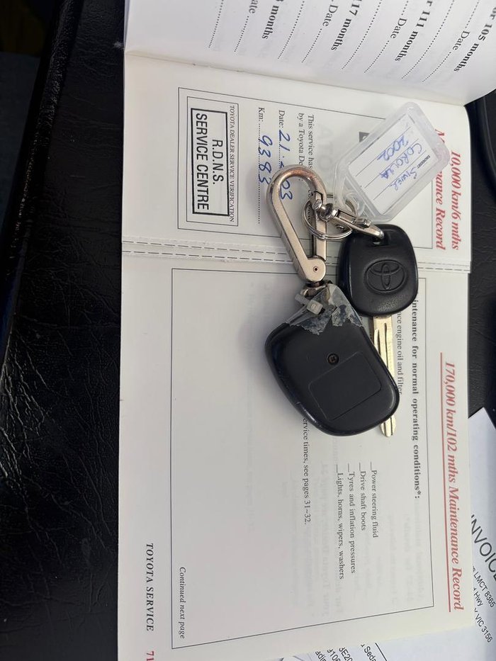 2002 Toyota Corolla Ascent ZZE122R Sterling Silver