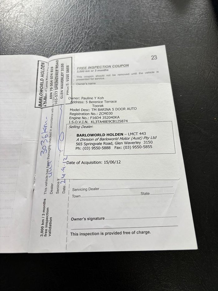 2012 Holden Barina CD TM MY13 Nitrate