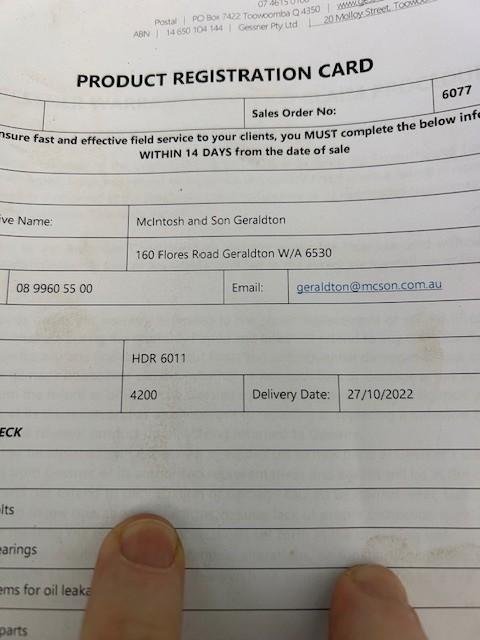 2022 Gessner Hdr-6011 Mk2 Deep Ripper