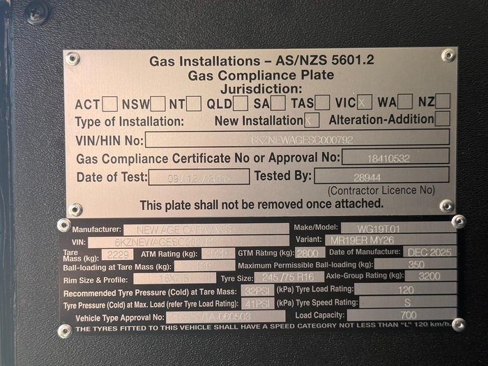 2025 New Age Caravans Manta Ray Mr19er My26
