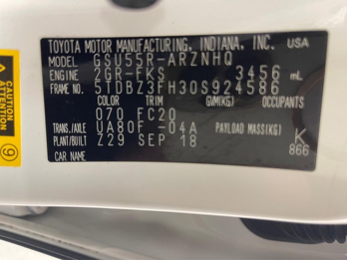 2018 Toyota Kluger GX GSU55R AWD Crystal Pearl