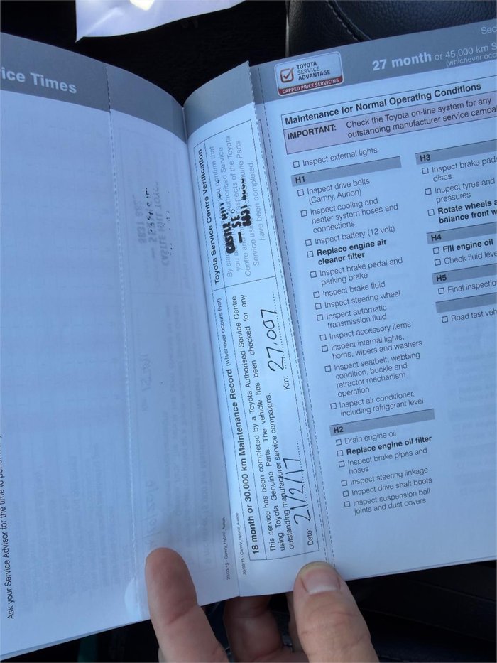 2016 TOYOTA CAMRY ATARA SL