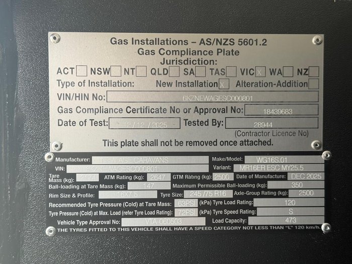 2025 New Age Caravans Manta Ray Mr16er Escape