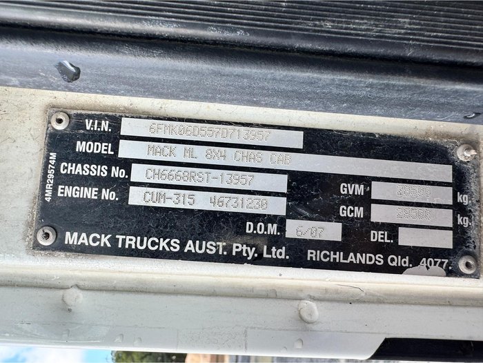 2007 MACK Concrete Agi Truck METROLINER