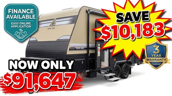 2025 New Age Caravans 19' Road Owl Adv 3 Bunk Save $10,183 Was $101,830