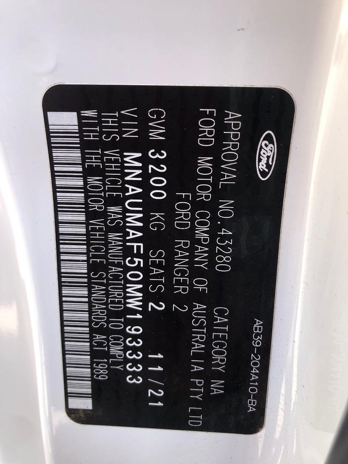 2021 Ford Ranger XL PX MkIII MY21.75 4X4 Dual Range Arctic White