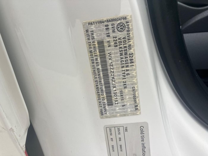 2018 Volkswagen Caddy TSI220 2KN MY18 Candy White