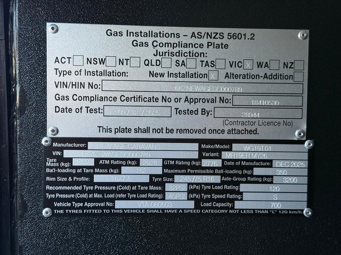 2025 New Age Caravans Manta Ray Mr19er My26