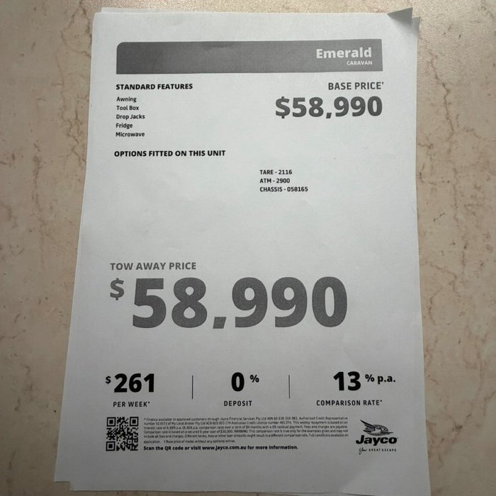 2015 AVIDA EMERALD CV5934QB