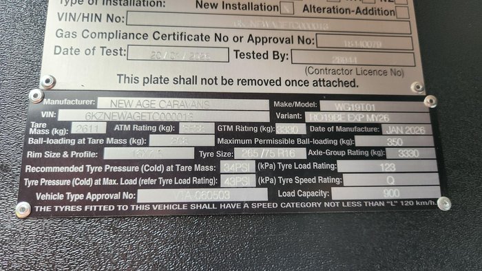 2026 New Age Caravans My26 Owl Expedition 19’