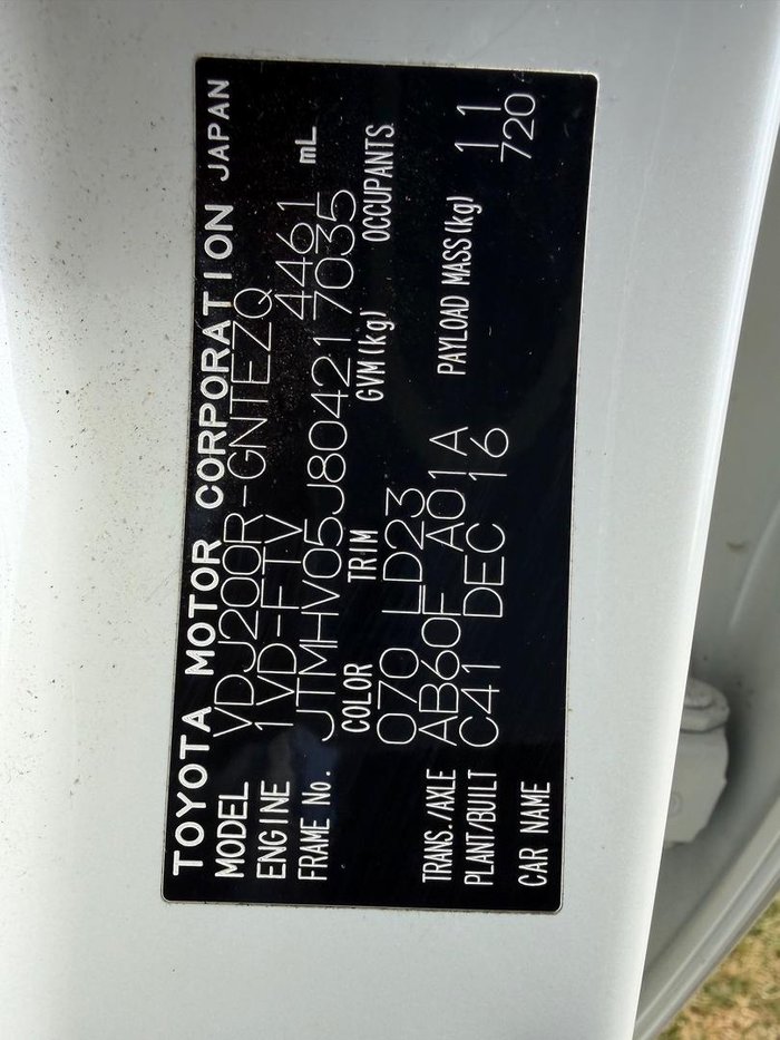 2016 Toyota Landcruiser VX