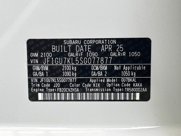 2025 Subaru Impreza 2.0L