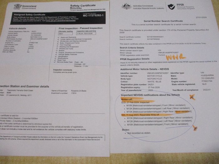 2023 HUSQVARNA 701 ENDURO White