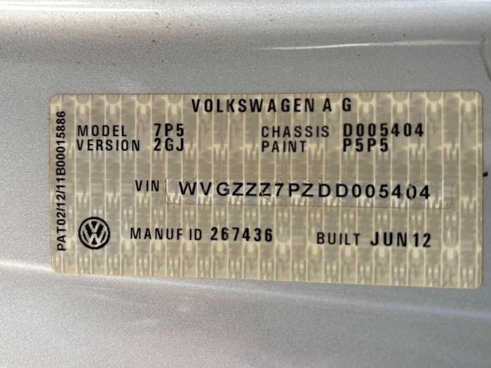 2012 Volkswagen Touareg 150TDI 7P MY12.5 Four Wheel Drive Cool Siver