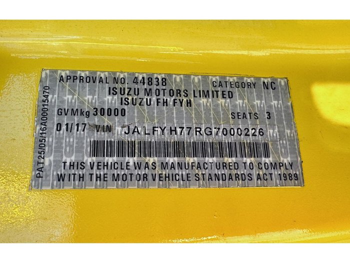 2017 Isuzu Fh Fyh