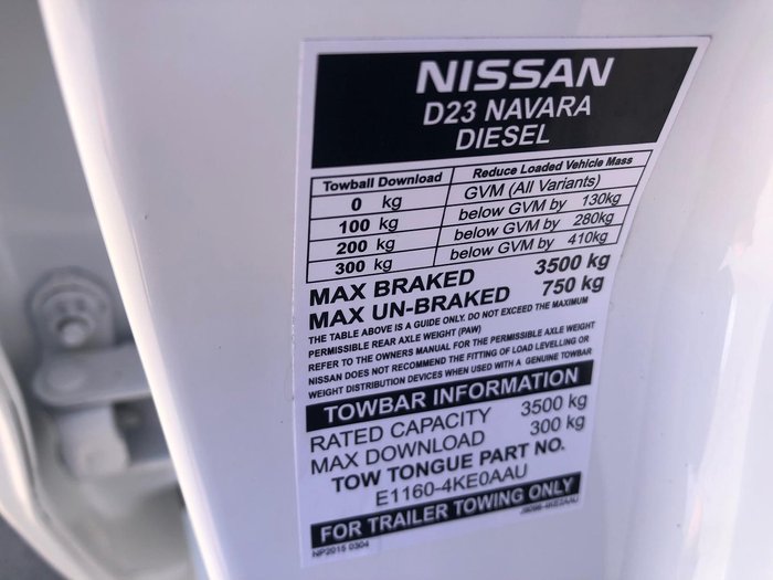 2019 Nissan Navara RX D23 Series 3 4x2 Polar White