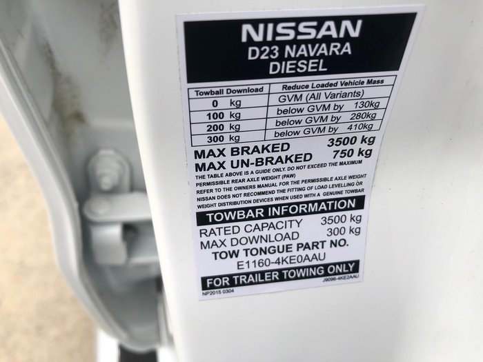 2019 Nissan Navara RX D23 Series 3 4x2 Polar White