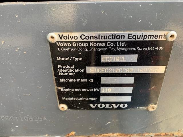 2008 Volvo Ec210cl 20 Ton Excavator