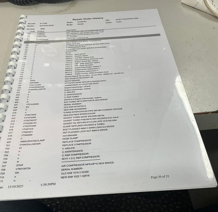 2019 Mack Superliner MACK SUPERLINER CLXT SLP