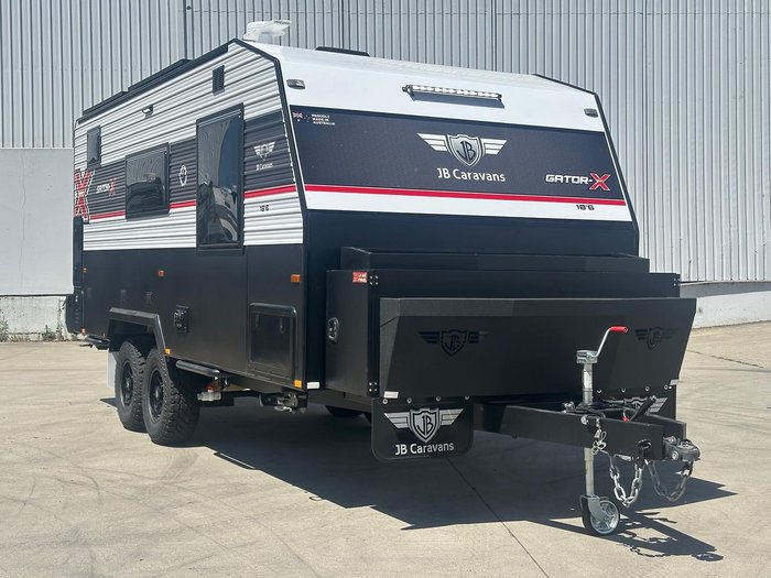 2026 JB Caravans Gator X 18'6 Tandem Axle Rear Door