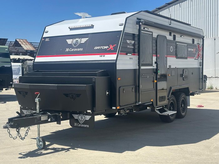 2026 JB Caravans Gator X 18'6 Tandem Axle Rear Door