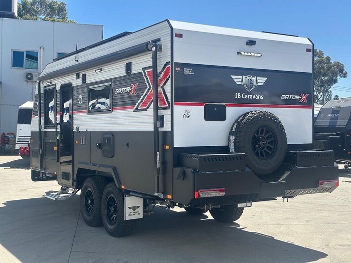 2026 JB Caravans Gator X 18'6 Tandem Axle Rear Door